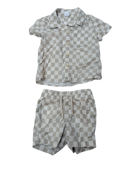 Baby Gap Checkered Shirt Shorts Set 6-12M