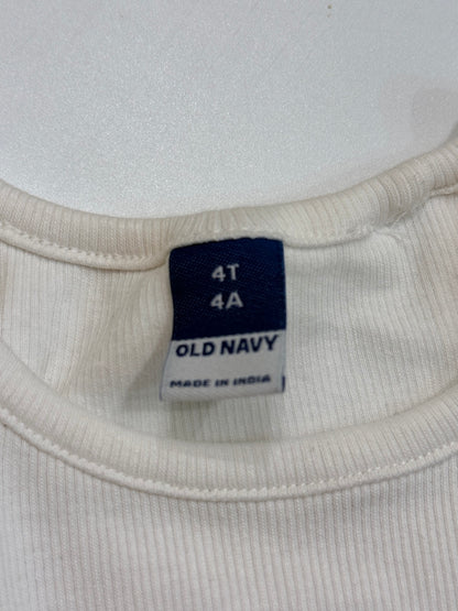 Old Navy White Ribbed T-Shirt 4T
