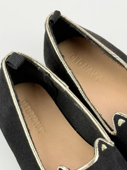 Old Navy Black Cat Face Ballet Flats Size 5