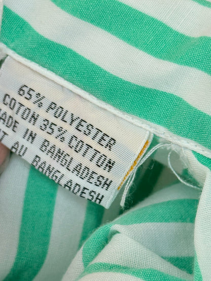 Vintage Young St. Green Stripe Button Shirt Size 3y