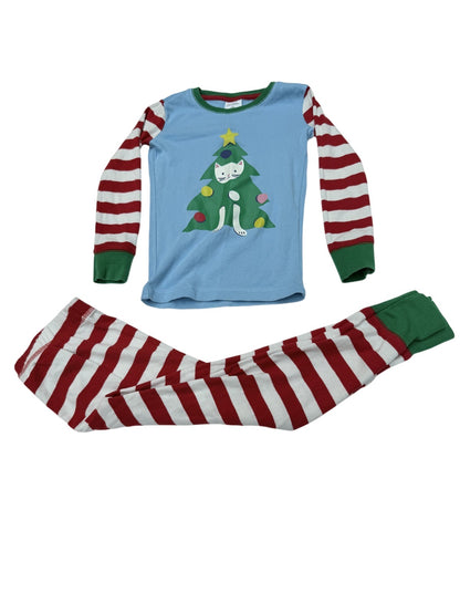 Mini Boden Christmas Cat Tree Pajama Set 5Y