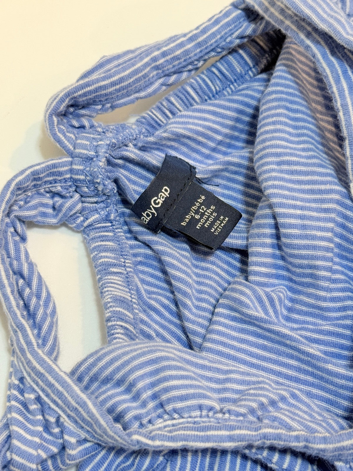Baby Gap Blue Striped Floral Dress 6-12m