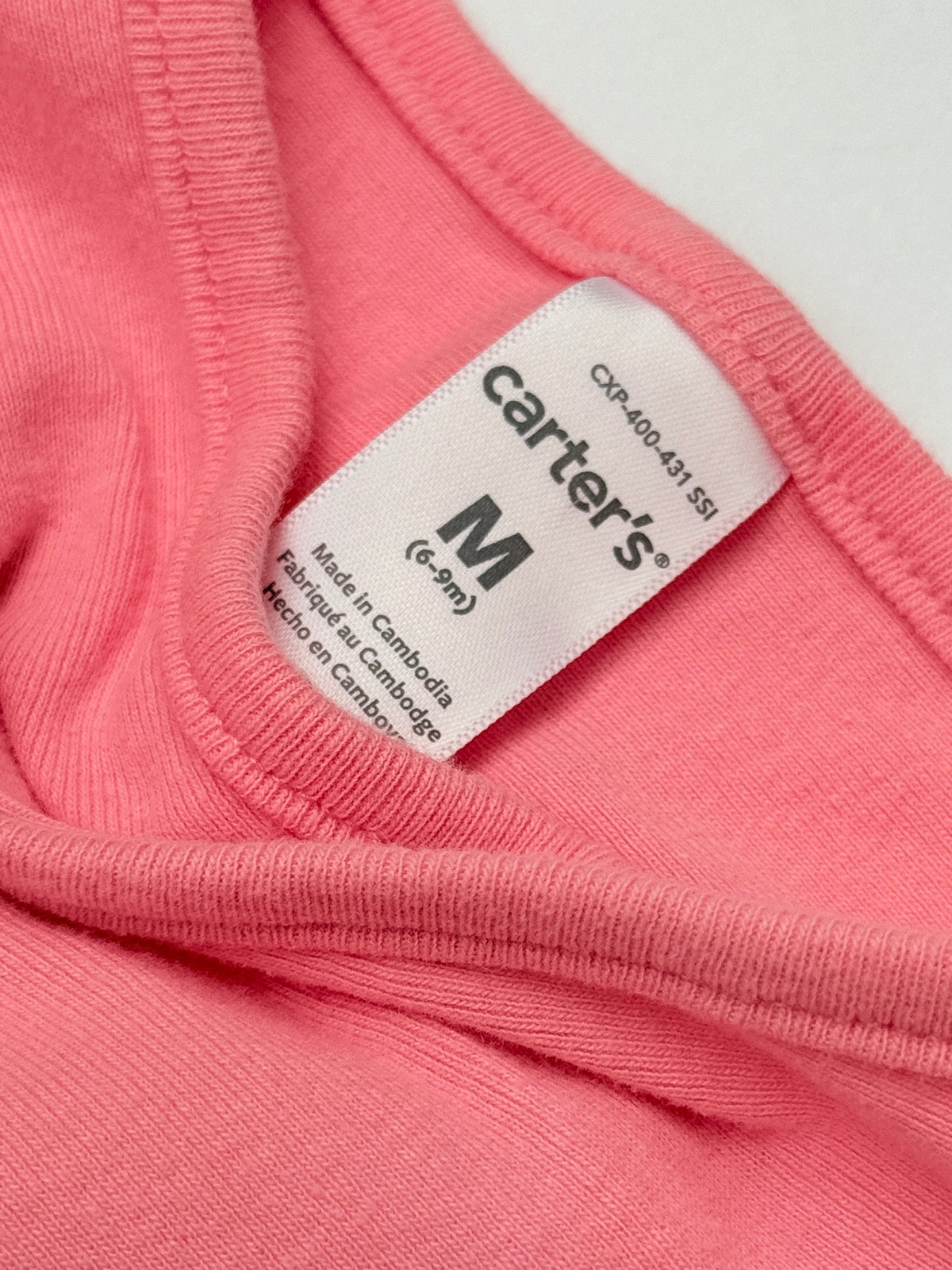 Carter's Pink Swaddle Wrap M 6-9M