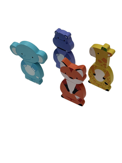 Wooden Magnetic Stacking Zoo Animals Toy Set