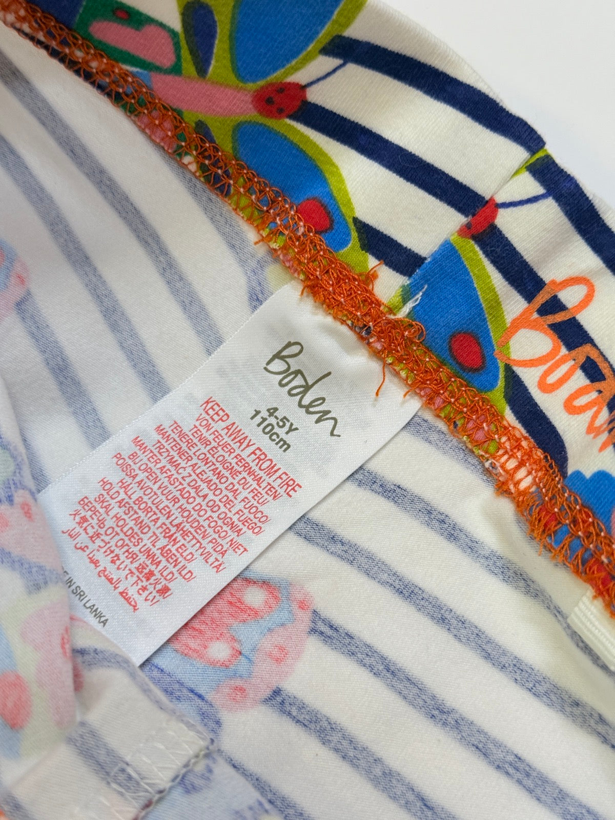 Boden Butterfly Stripe Leggings 4-5Y