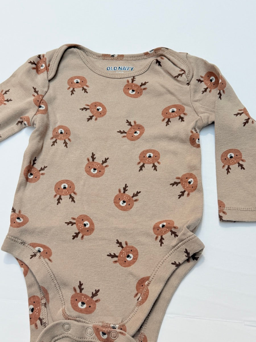 Old Navy Deer Print Bodysuit 6-12M