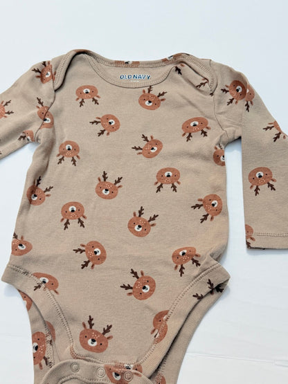 Old Navy Deer Print Bodysuit 6-12M
