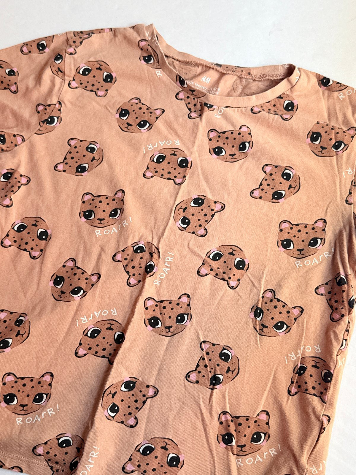 H&M Leopard Roarr Print T-Shirt Size 8-10Y