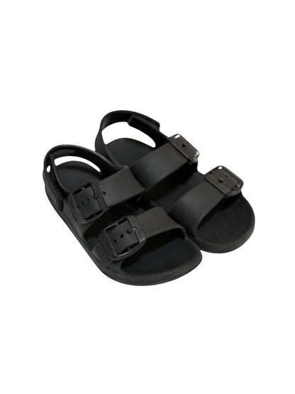 Black Double Buckle Kids Sandal