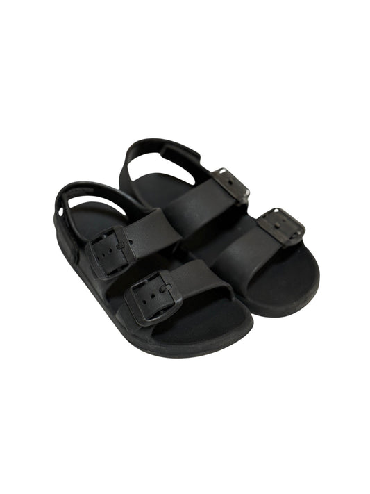 Black Double Buckle Kids Sandal