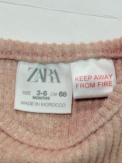 Zara Pink Ribbed Tulle Dress 3-6M
