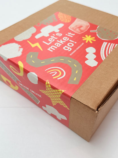 New Sealed - Collage Collage Let's Make It Go Wooden Vehicle Kit