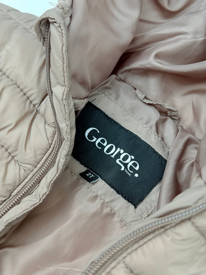 George Taupe Puffer Jacket with Hood 2T