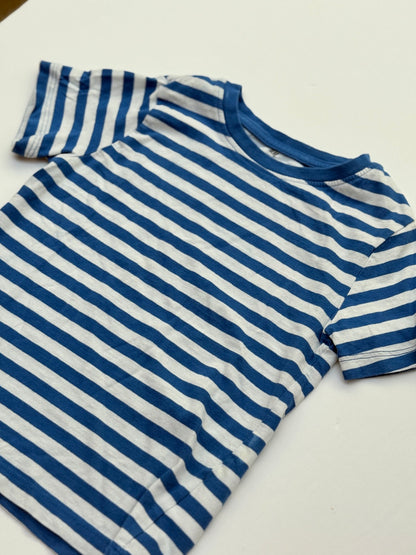 H&M Blue White Stripe T-Shirt Size 4-6