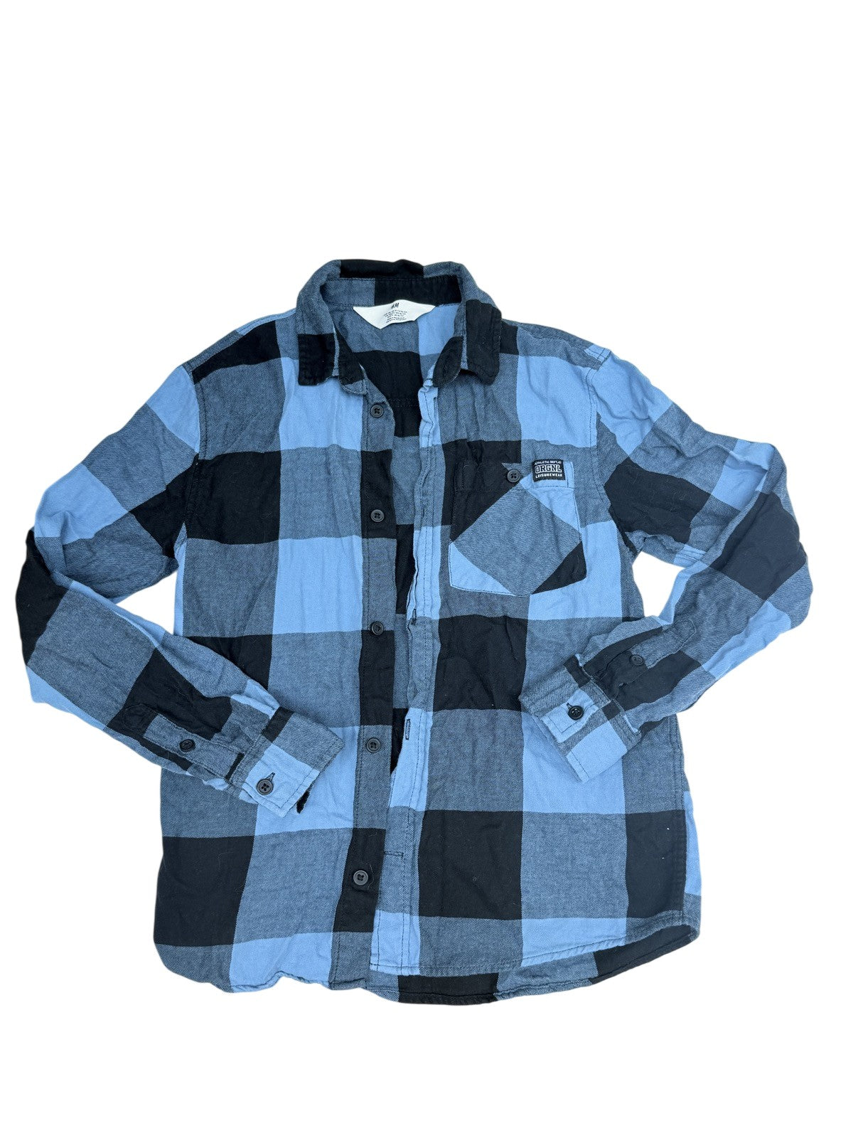 H&M ORGNL Blue Black Plaid Flannel Shirt