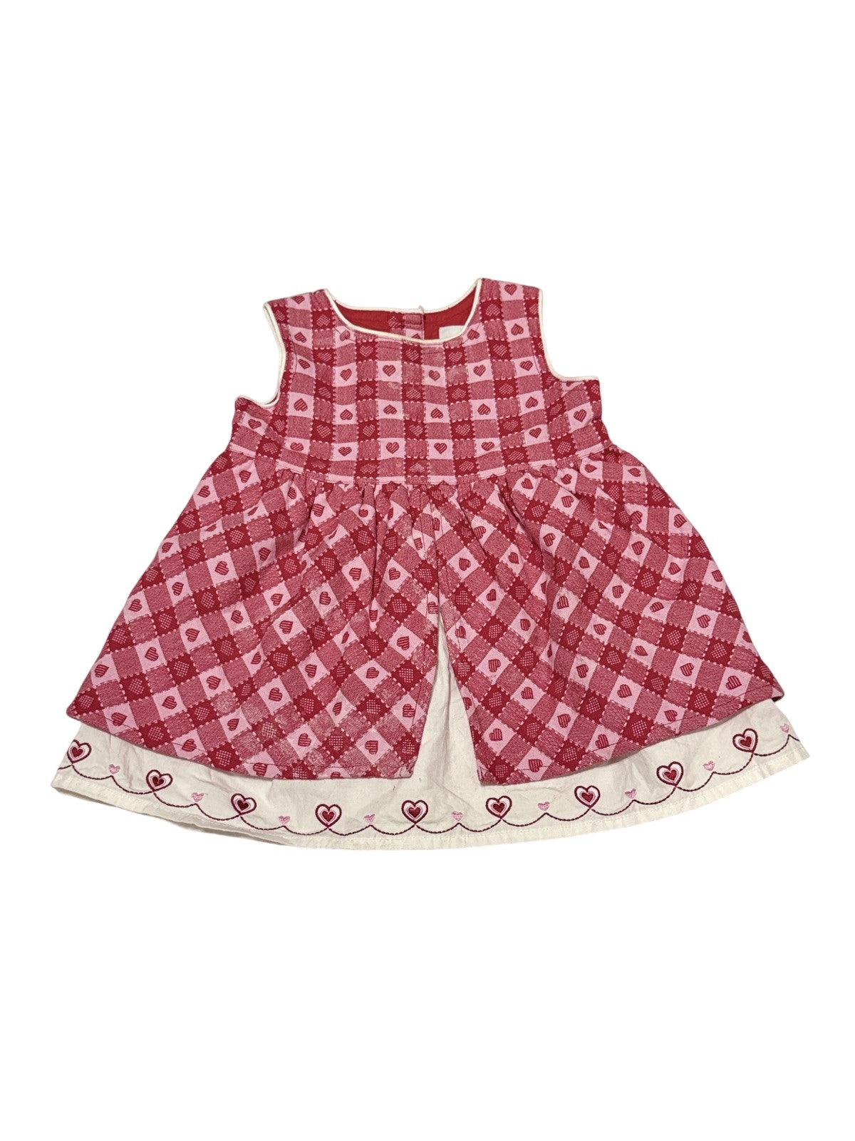 Pleasemum Heart Plaid Dress 6M