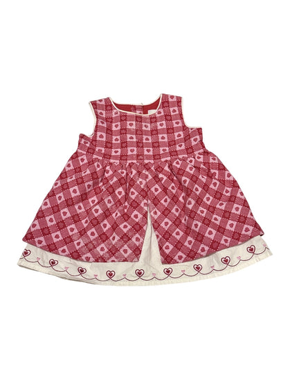 Pleasemum Heart Plaid Dress 6M