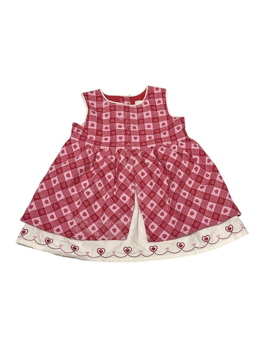 Pleasemum Heart Plaid Dress 6M