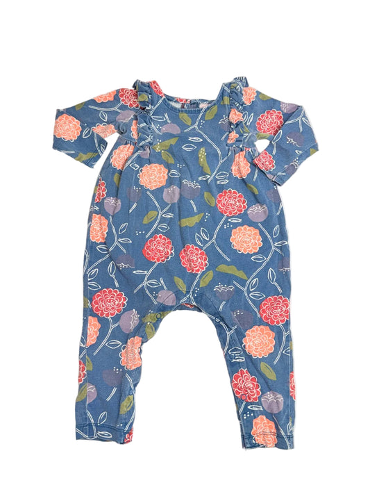 Tea Collection Floral Blue Romper 9-12m