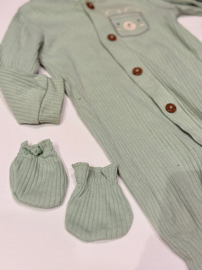Baby Gear Ribbed Footed Sleeper Set 6-9M