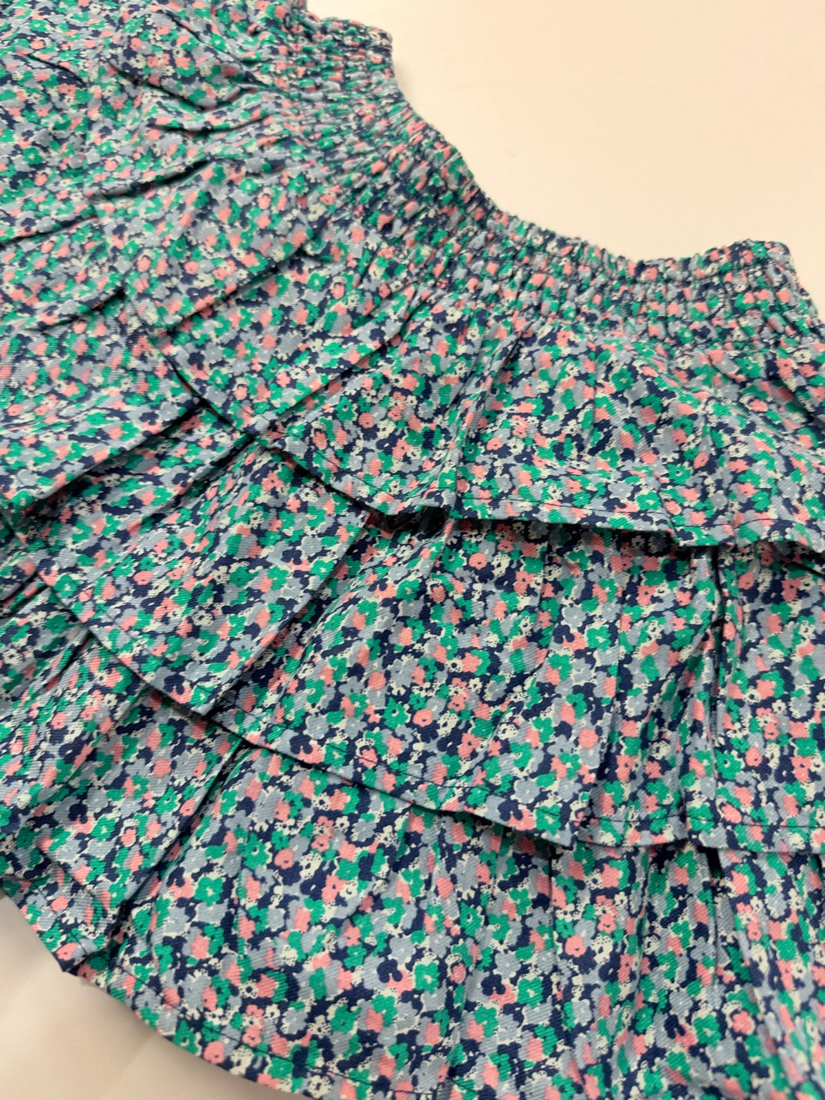 Mini Boden Floral Tiered Ruffle Skirt 4-5Y