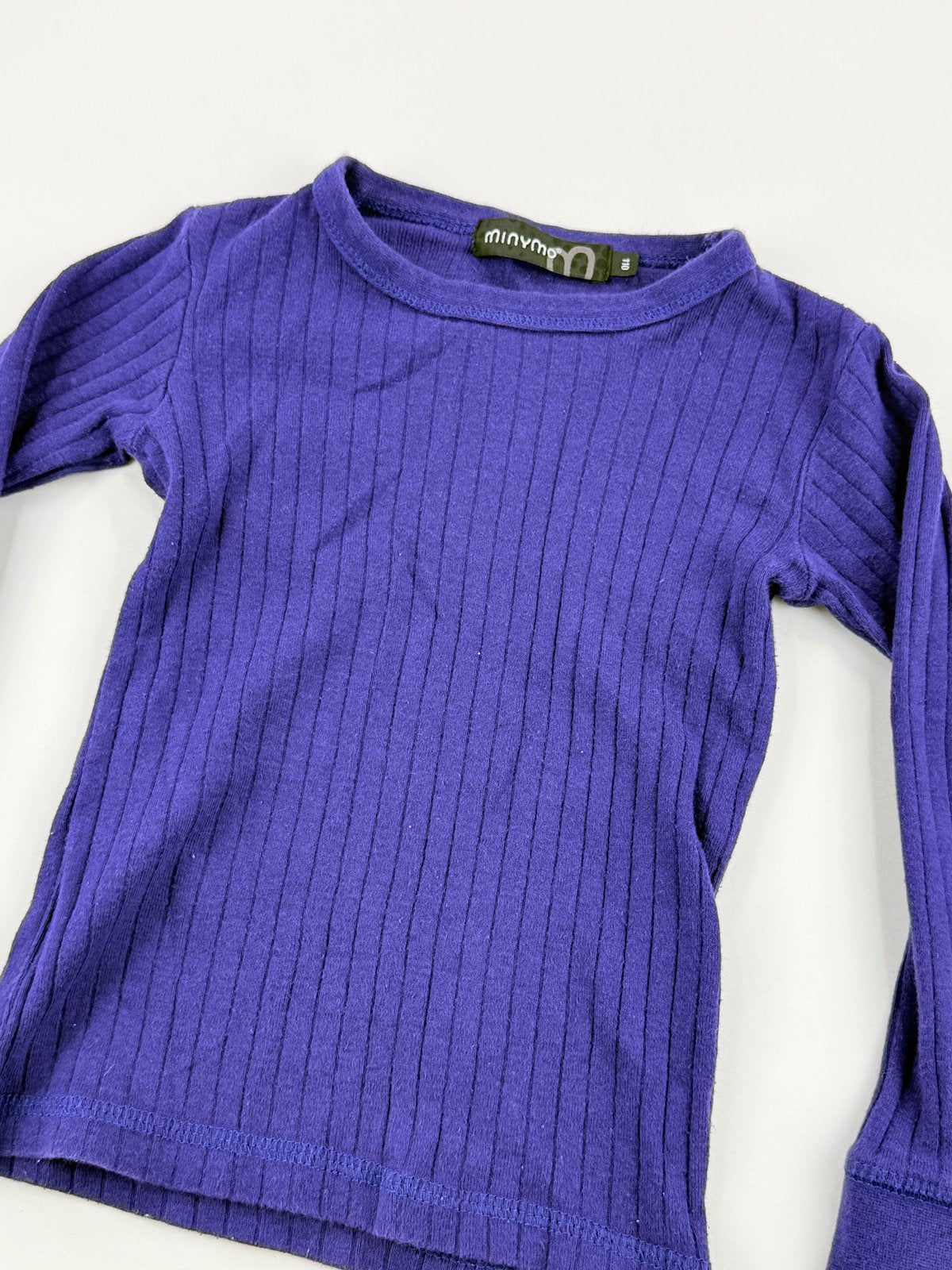 Minymo Purple Ribbed Long Sleeve Top Size 4-5Y