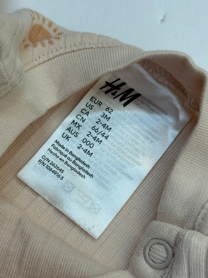 H&M Sun Print Ribbed Baby T-Shirt 3M