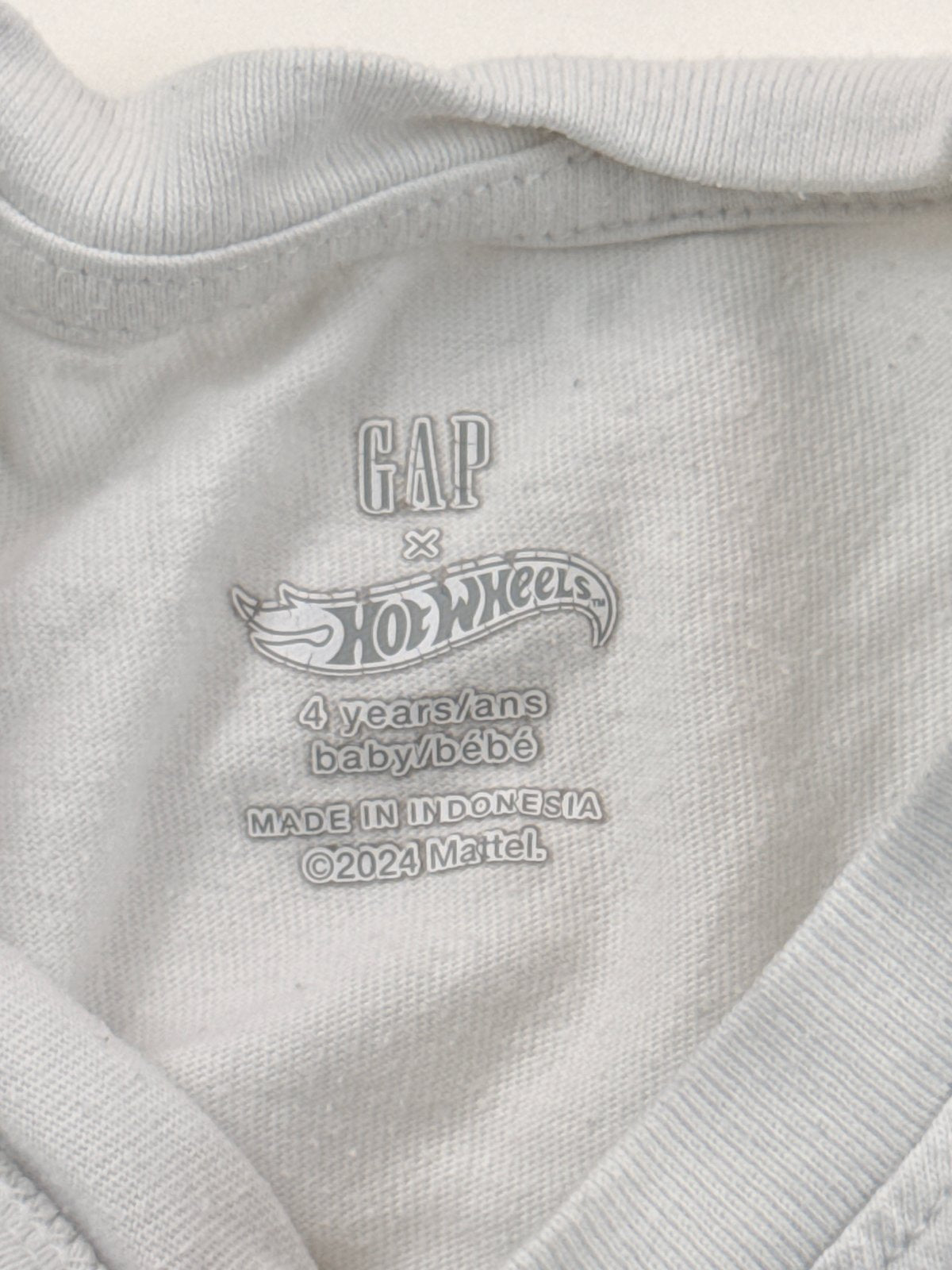 Gap x Hot Wheels White Graphic T-Shirt Size 4T