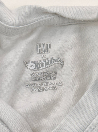 Gap x Hot Wheels White Graphic T-Shirt Size 4T