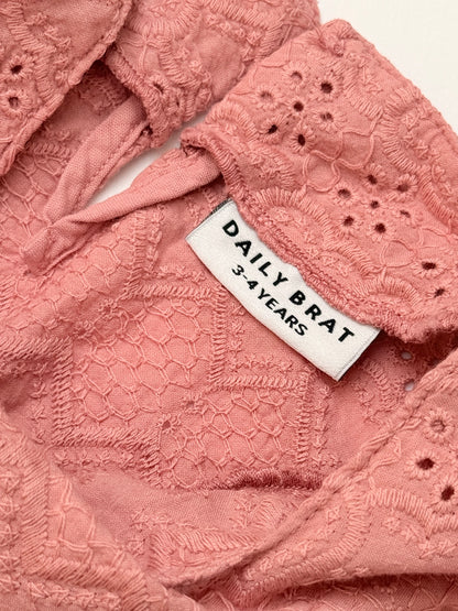 Daily Brat Pink Eyelet Dress 3-4Y