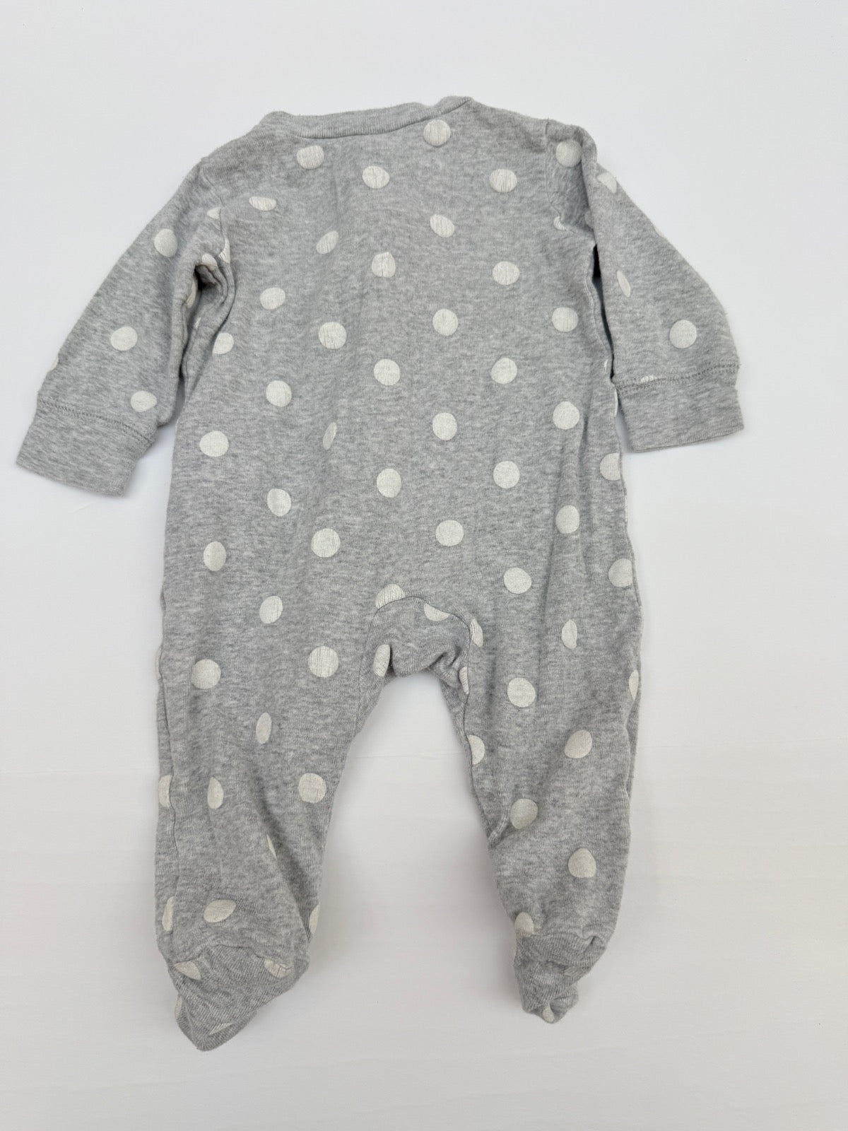 Carter's Gray Polka Dot Footed Sleeper 3M