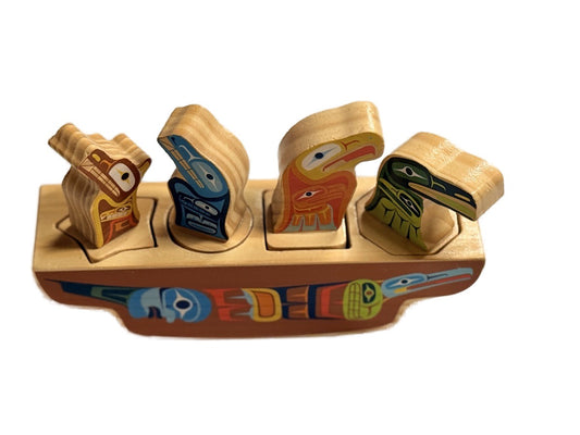 Pacific Northwest Indigenous Canoe Wooden Shape Puzzle