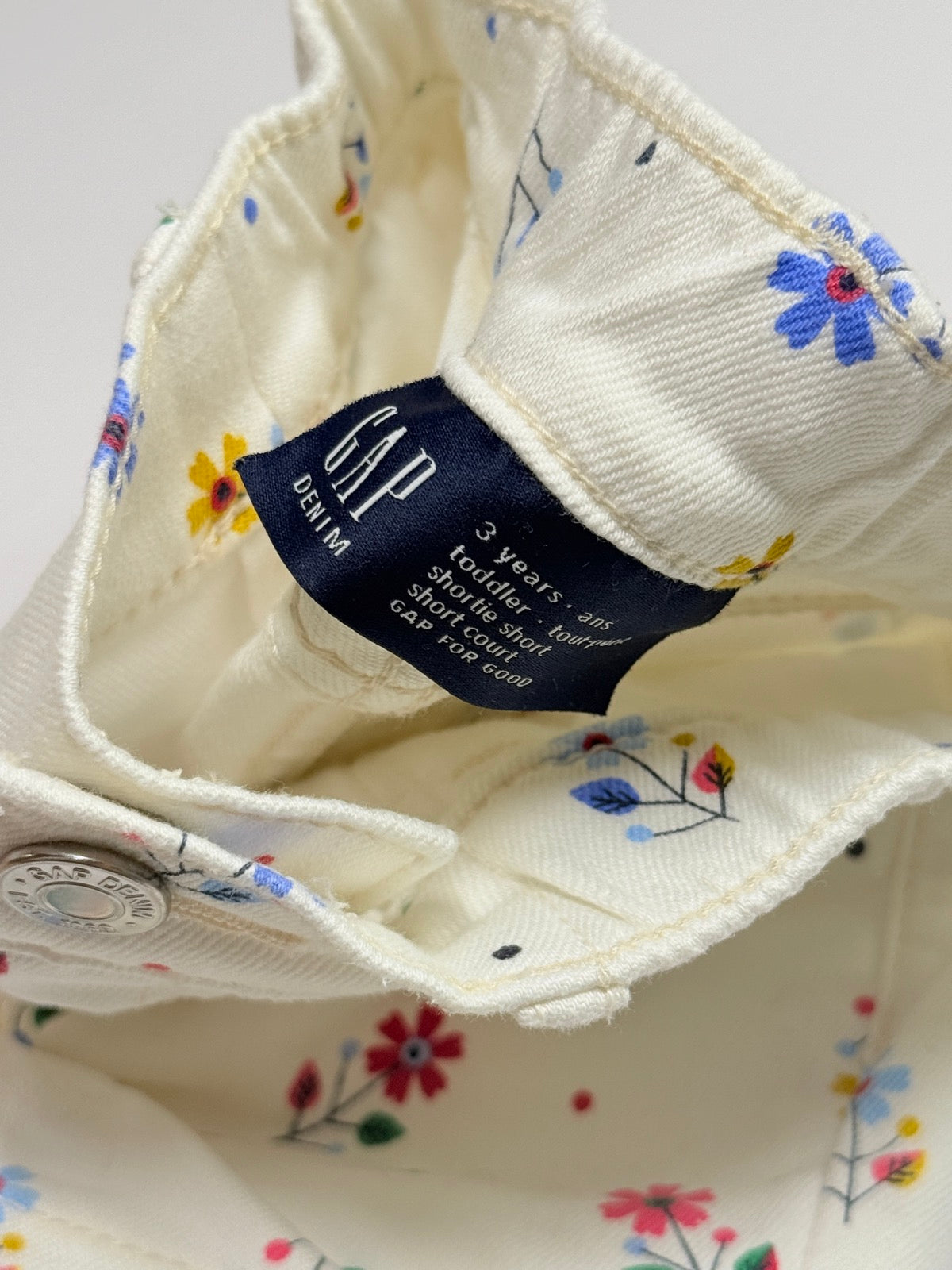 Gap Floral Denim Shortie Short 3T