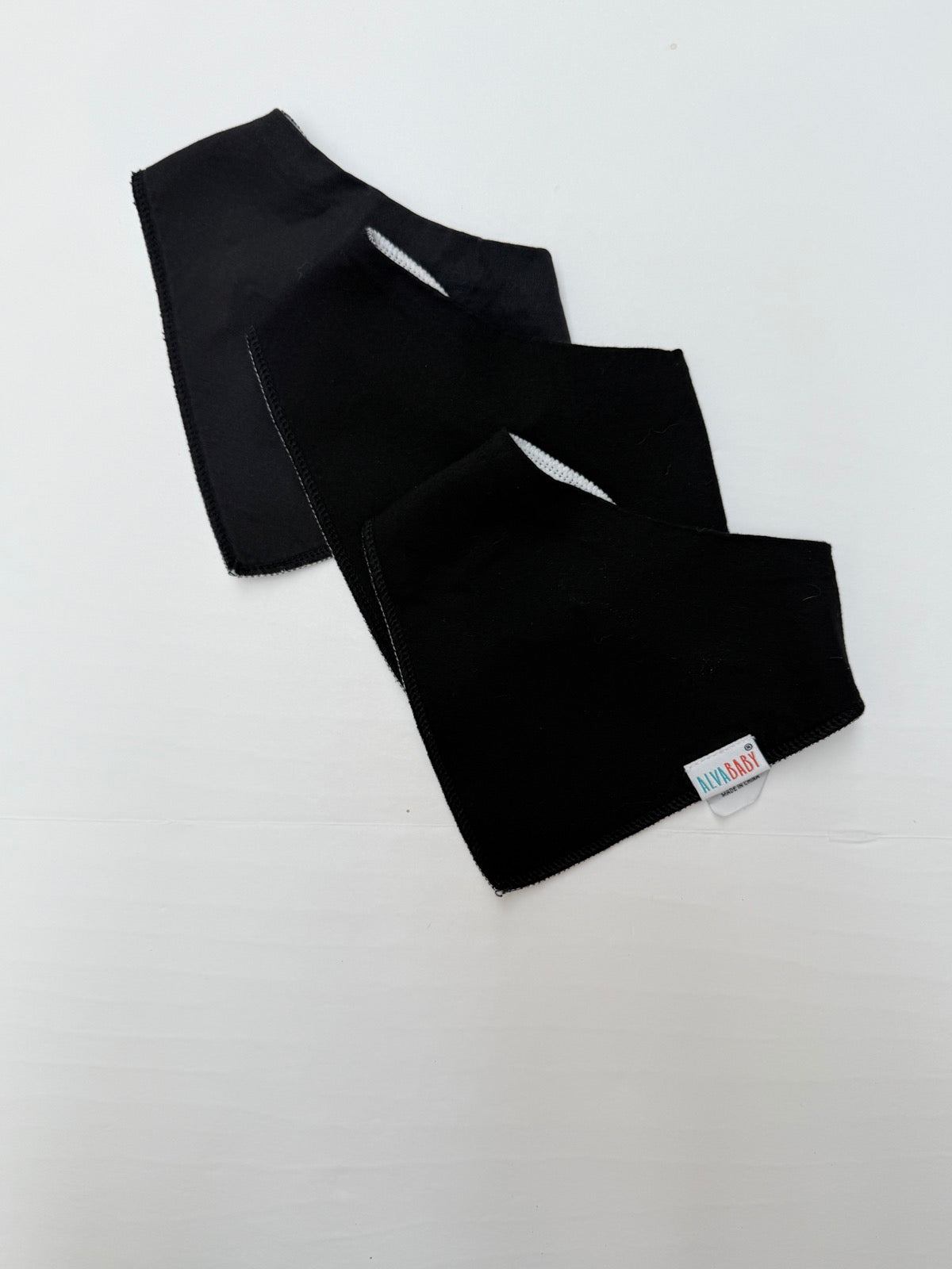 AlvaBaby Black Bandana Bib Snap Closure