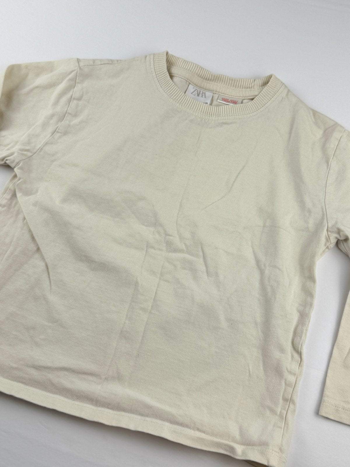 Zara Cream Long Sleeve T-Shirt Size 4-5Y