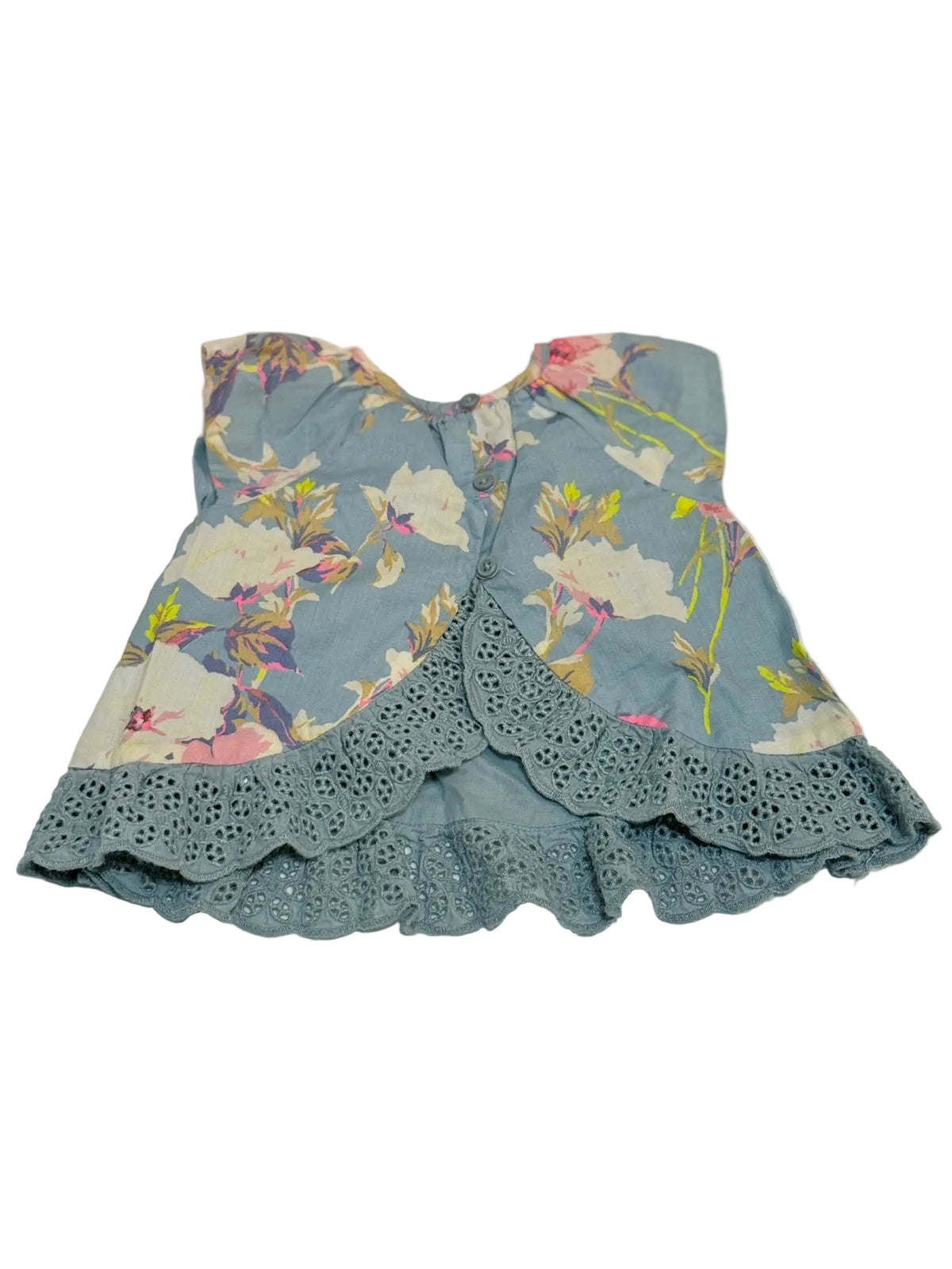 Baby Gap Floral Blue Top 6-12m