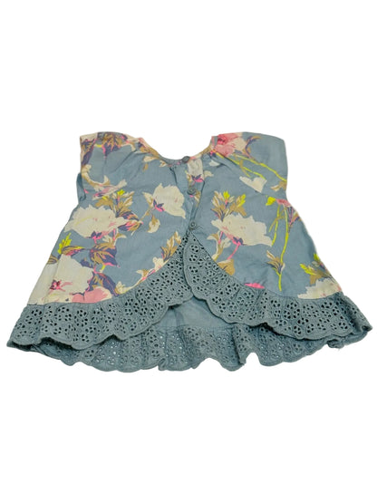 Baby Gap Floral Blue Top 6-12m