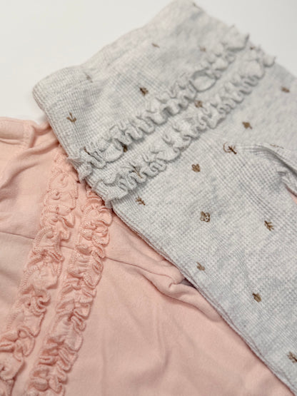 Carter's Pink Gray Ruffle Leggings Set 6m