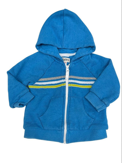 Hatley Blue Striped Zip Hoodie 9-12M