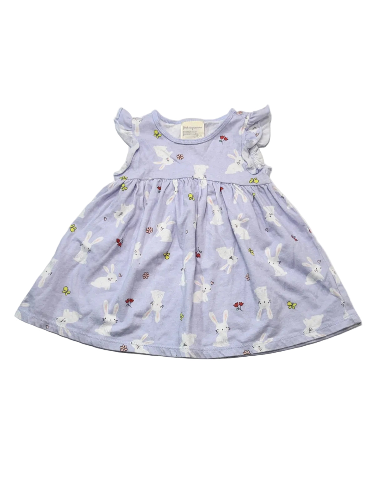 First Impressions Lavender Bunny Dress 6-9M