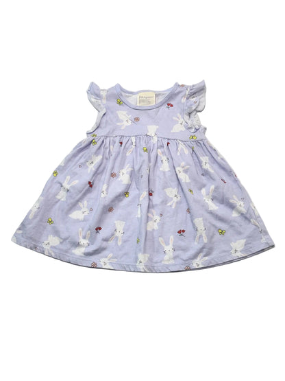 First Impressions Lavender Bunny Dress 6-9M