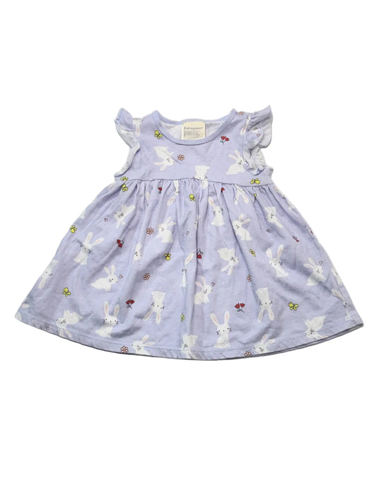 First Impressions Lavender Bunny Dress 6-9M