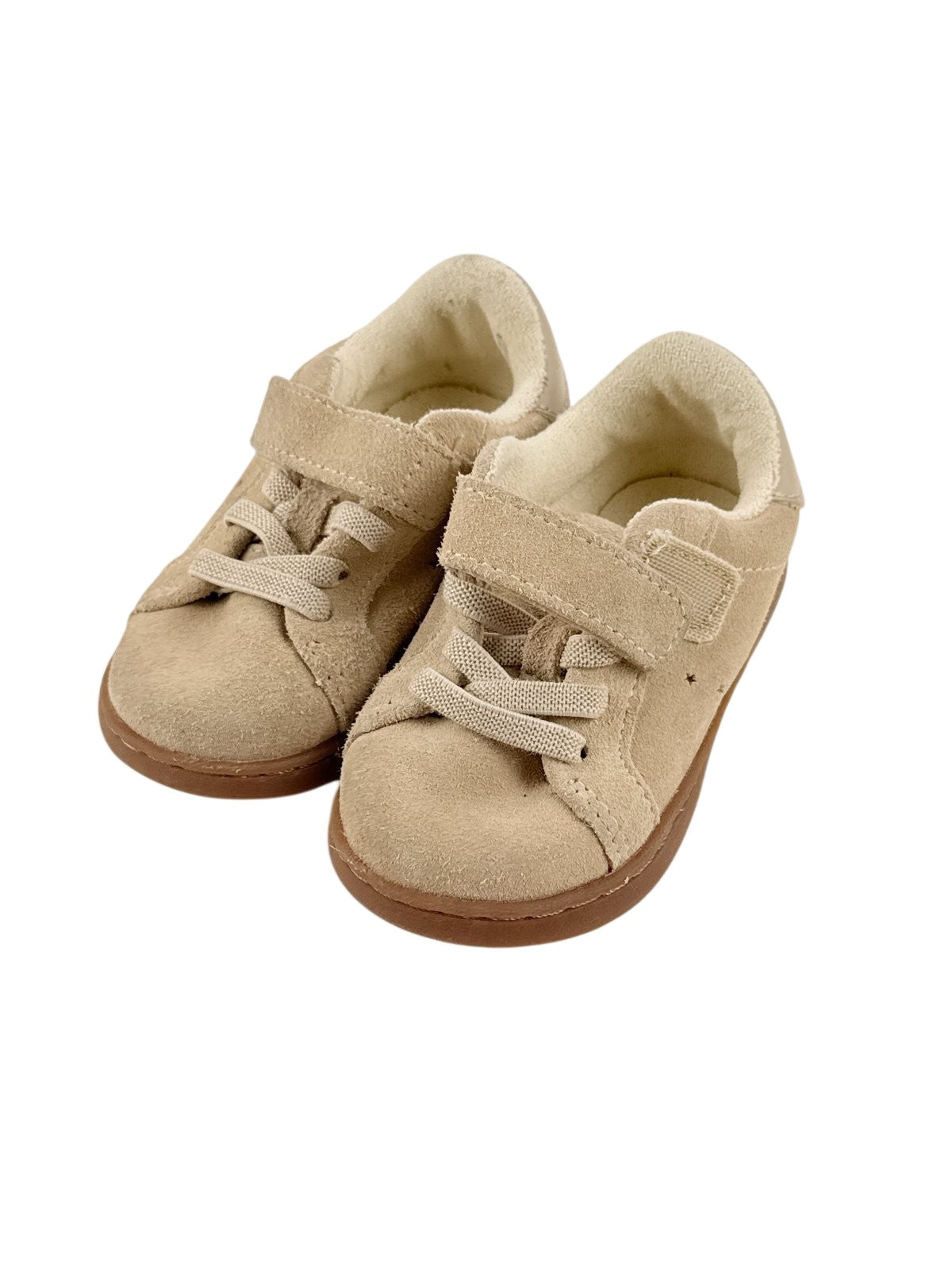 Zara Beige Suede Velcro Sneakers US5