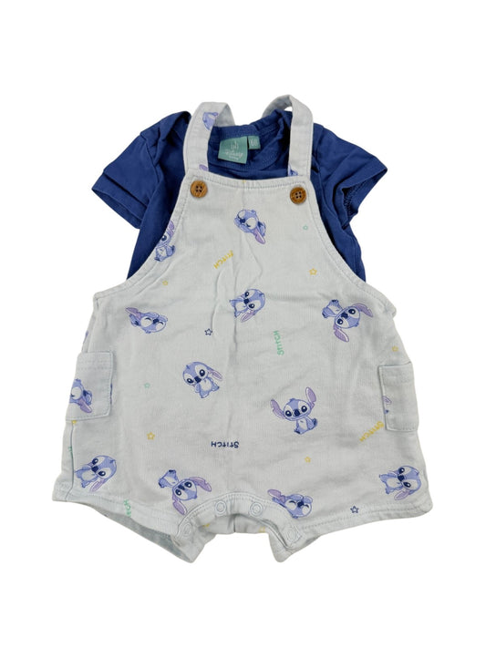 Disney Baby Stitch Overall Set 6-9M
