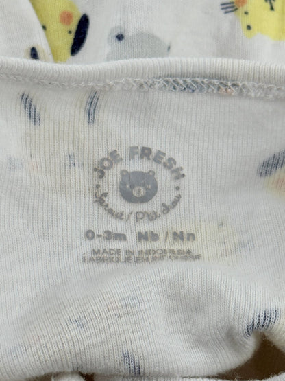 Joe Fresh Animal Print Zip Pajamas 0-3M