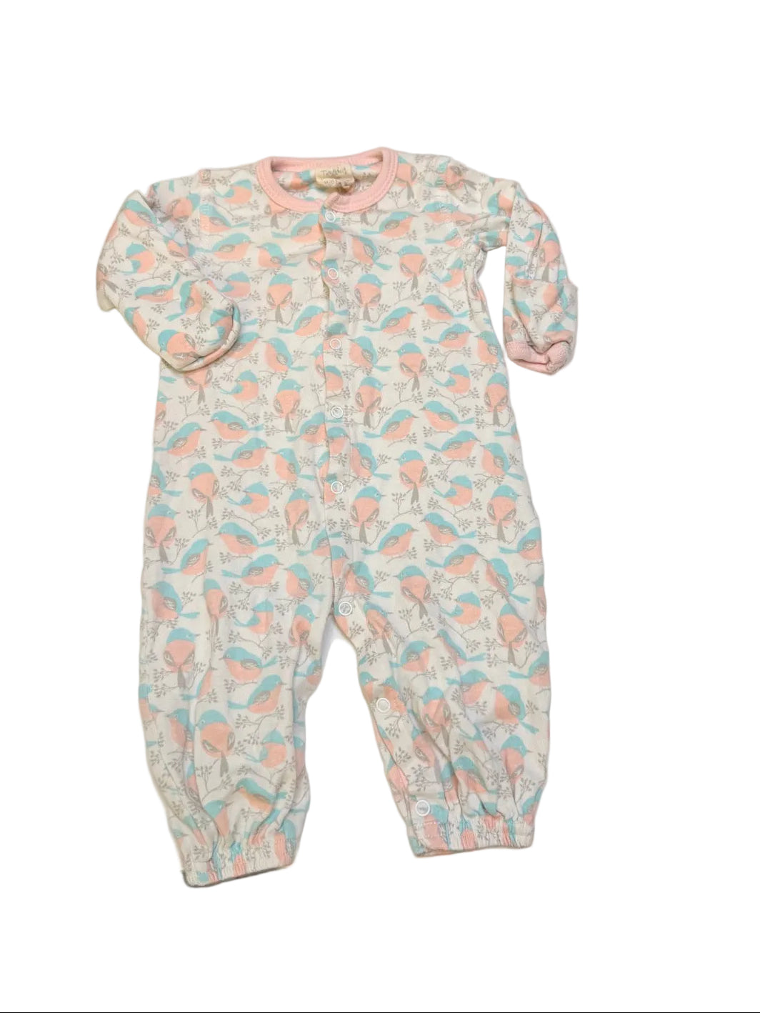 Tiny Twig Bird Print Romper Small 3-6m