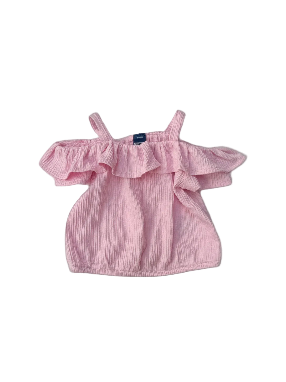Old Navy Pink Off-Shoulder Ruffle Top 6-12M