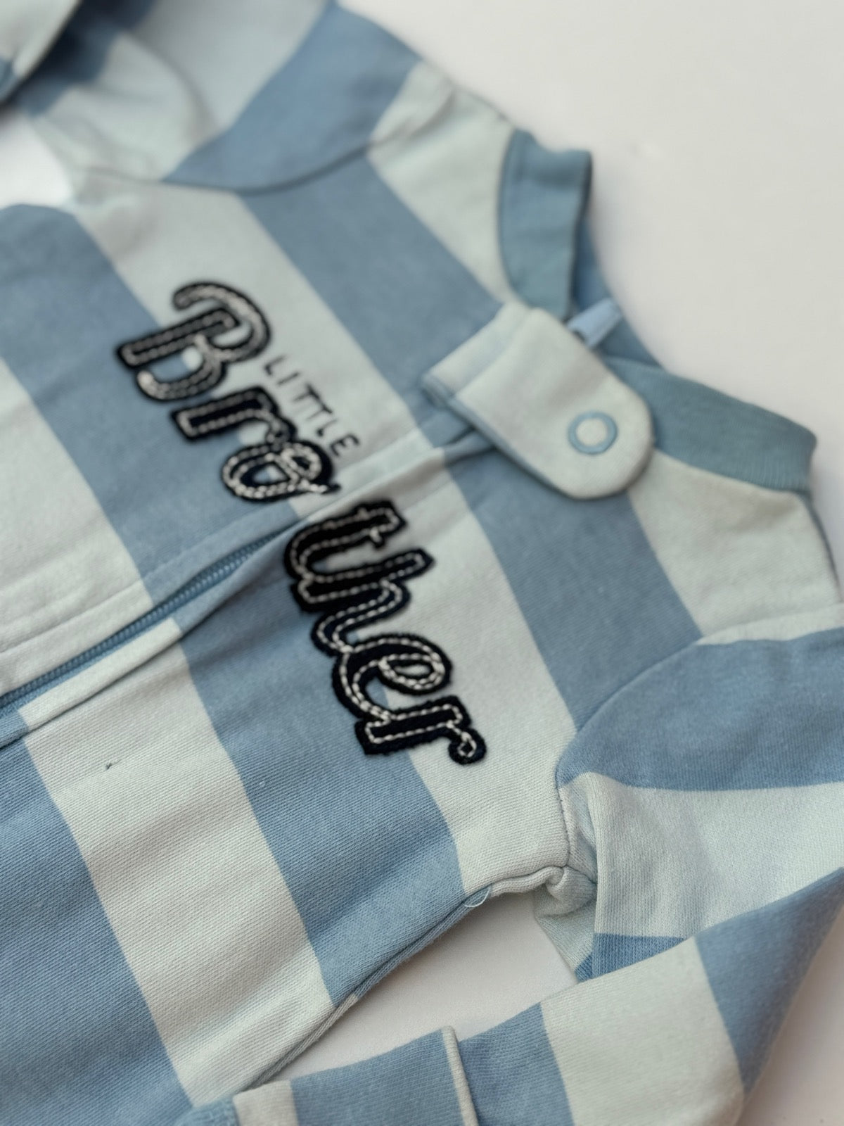 Little Brother Striped Footed Sleeper preemie