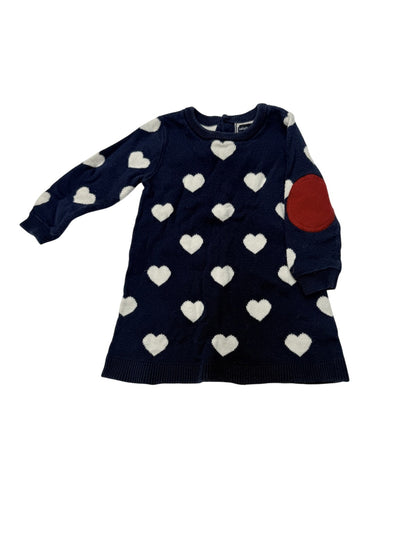 Baby Gap Heart Print Sweater Dress 6-12M
