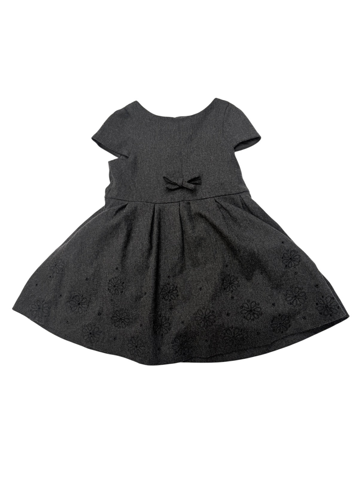 Jacadi Gray Wool Embroidered Dress Size 4T